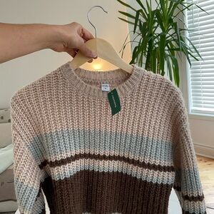 Simons Beige and Brown Striped Sweater